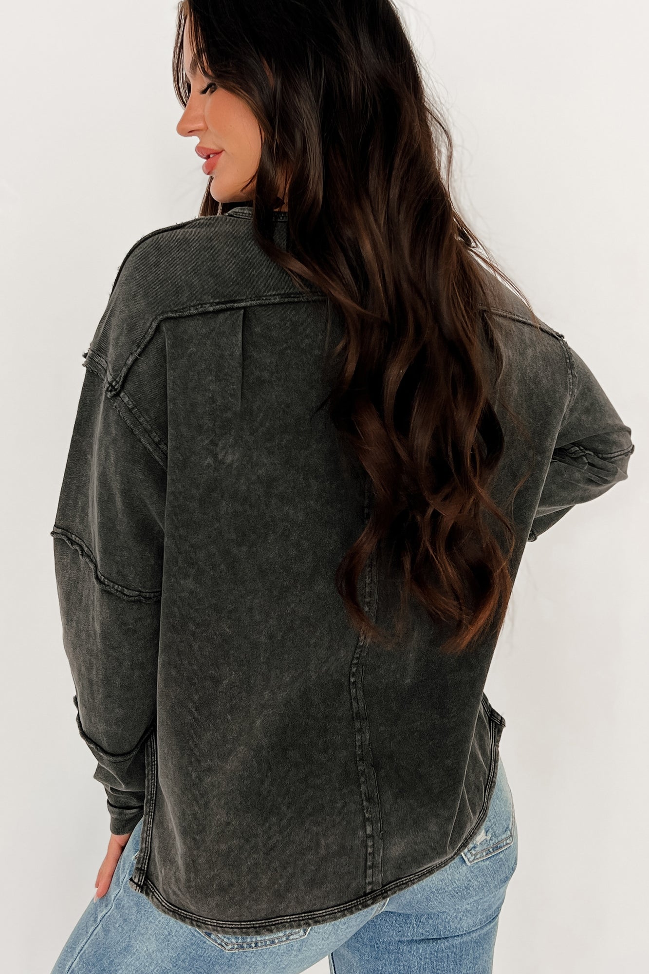 Your Focal Point Mineral Wash Star Graphic Top (Black)